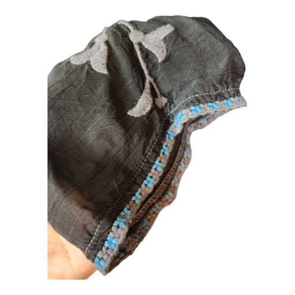 Johnny Was Long Sleeve Black Floral Embroidered Cupra Rayon Blouse m - Picture 4 of 9